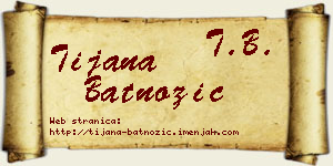 Tijana Batnožić vizit kartica